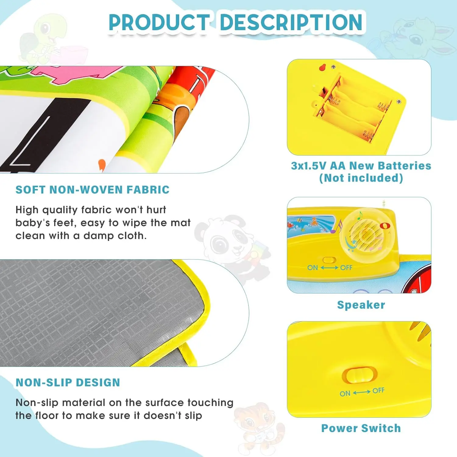 Musical Play Mat for Toddlers with Piano 2