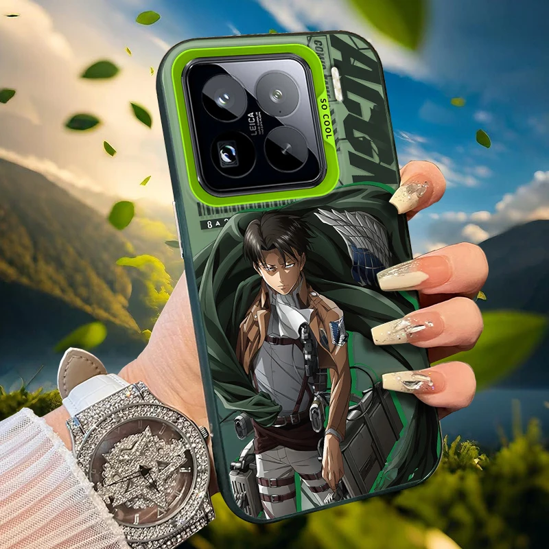 Comic Attack on Titan Mattierte Hülle für Xiaomi Mi 15 15T 14 Ultra 14T 13T 12T 11 Lite POCO F6 F5 X8 X7 X6 Pro Max Acryl-Cover