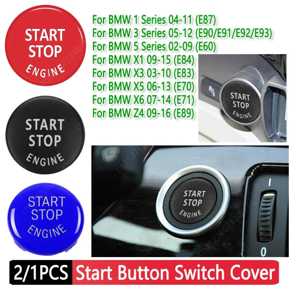 2/1 pz Car Engine Start Stop Switch Cover sostituire pulsanti Cap per BMW 1 3 5 Series E87 E60 X1 E84 X3 E83 X5 E70 X6 E71 Z4