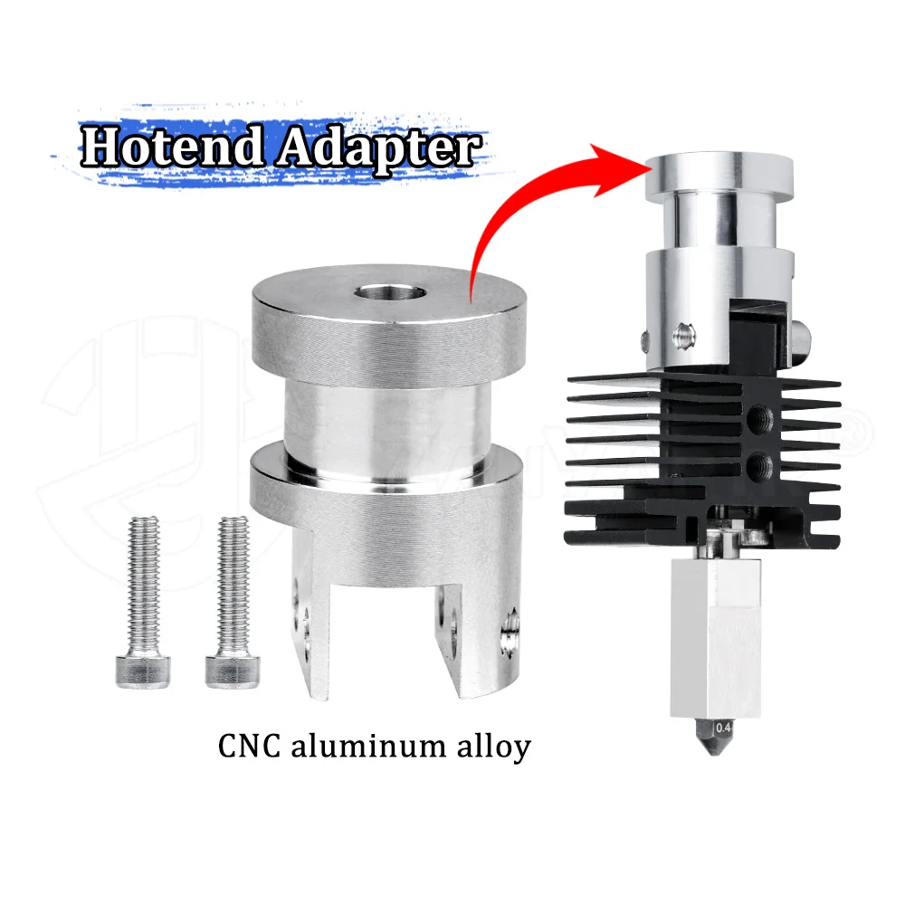 

Hotend Adapter For Bambu Lab Extrusion head heated Hotend Change to Creality Ender3 Voron/E3DV6 Hotend Adapter Aluminum CNC Kit