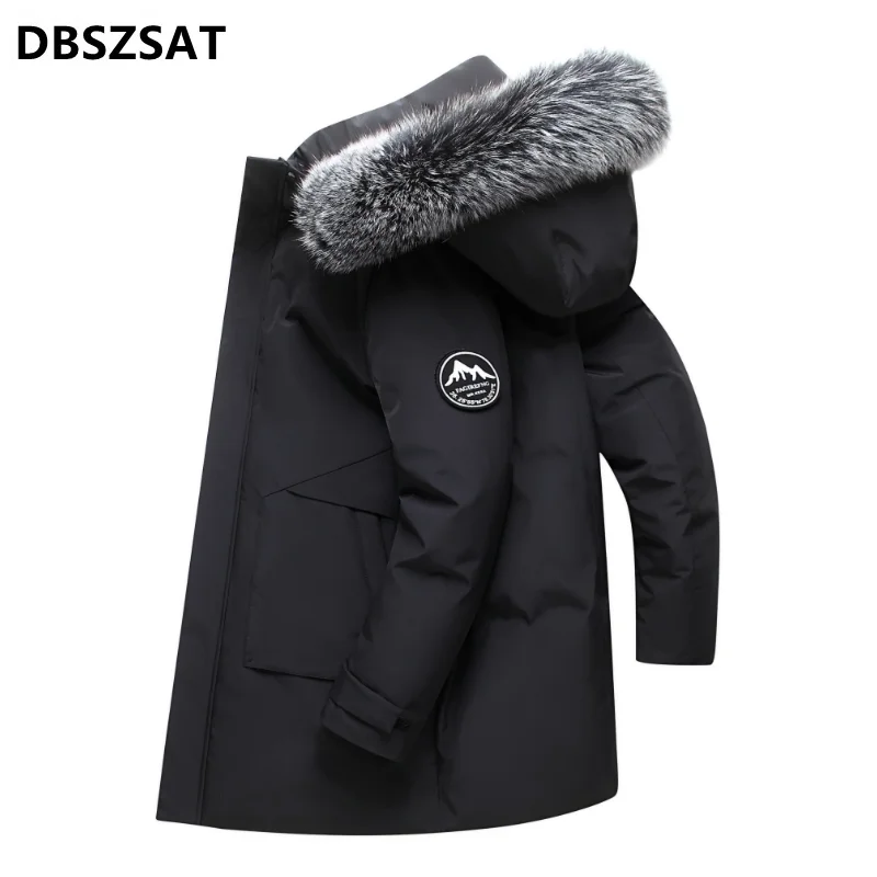 2027 XK Winter Jackets Hooded Casual Long Down Jackets Thicker Warm Parkas New Male Outwear Winter Coats Slim Jackets Size 4XL