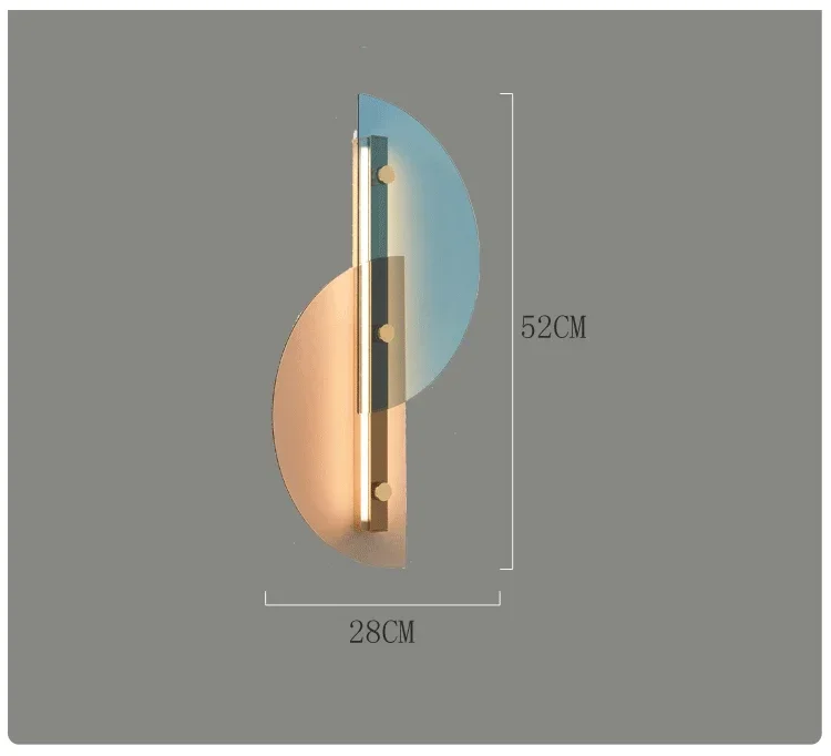 Luz de parede de vidro nórdica para sala, lâmpada de cabeceira do quarto, modelo criativo simples