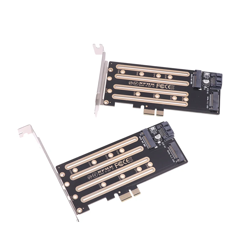 1 قطعة NVMe M.2 SSD إلى PCIe 3.0 4.0x4، SATA M.2 SSD إلى محول SATA ثنائي الغرض مع قوس