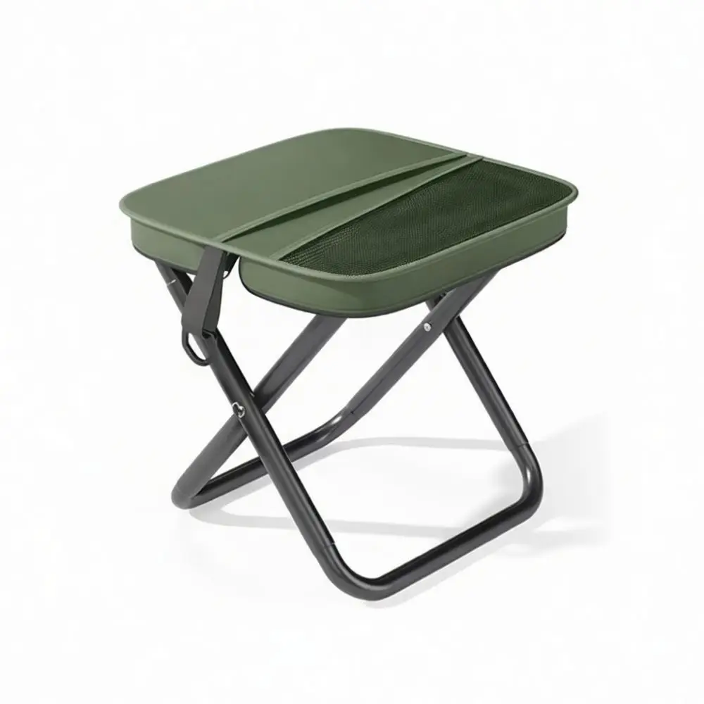 Foldable Fishing Chair Portable Outdoor Camping Stool Lightweight Seat Crossbody Carry Design Carbon Steel Durable Furniture