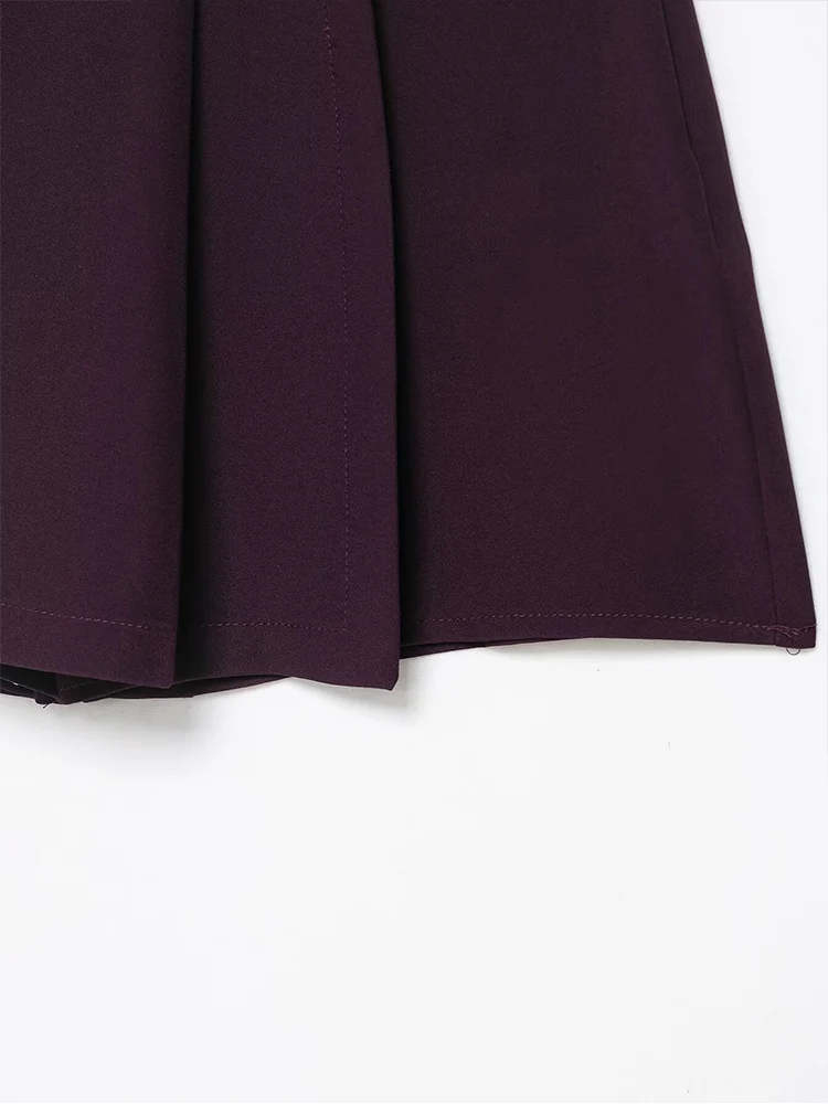 المرأة واسعة مطوي السراويل الخريف والشتاء جديد الجانب سستة عالية الخصر سراويل قصيرة الإناث شيك الشارع الشهير السراويل التنانير