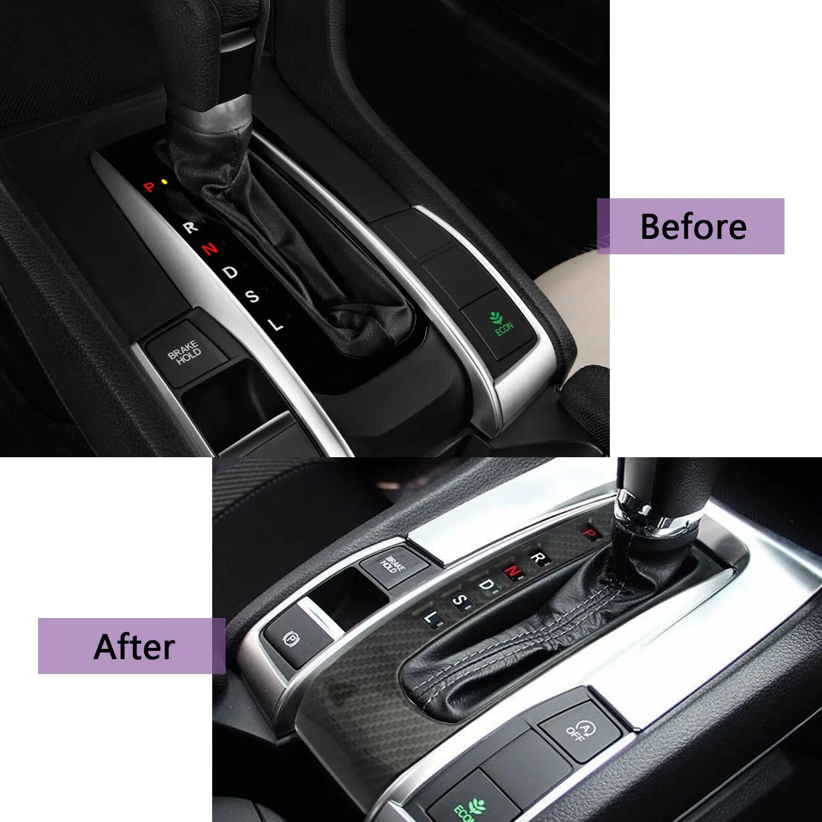 

High quality Gear position decoration cover Black Carbon Fiber Style Gear Shift Box Cover Trim Decoration Trim