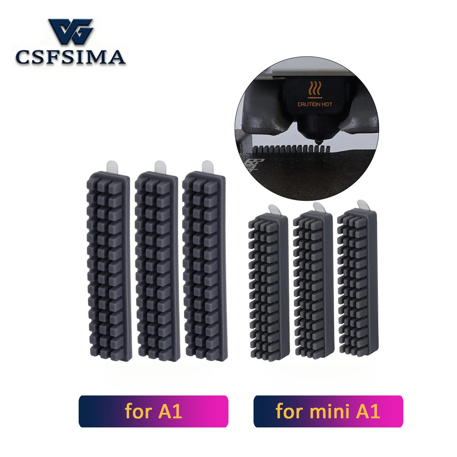

Premium Silicone cleaning nozzle Wiper, Easy-Clean, for A1 / A1 Mini-Style 3D Printers