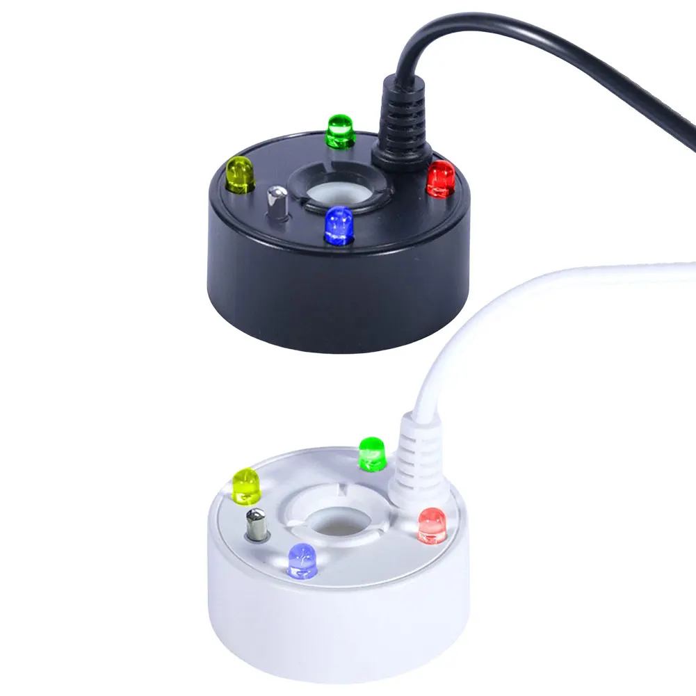 USB Mist Maker Colorful LED Lights Fogger Water Fountain Pond Fog Machine Air Humidifier for Fish Tanks Rockery Decoration
