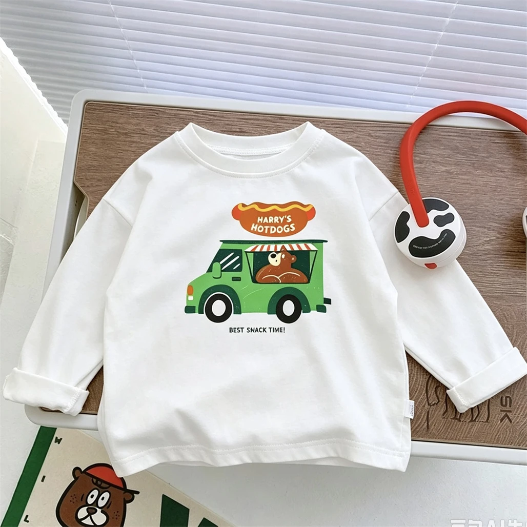 Fashion Cartoon TShirt For Boys And Girls New Design Apple Cherry Print T Shirt Pure Cotton Clothes Baby Thin All-match Tees