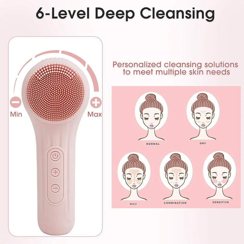 Waterdichte gezichtsreinigingsborstel voor mannen en vrouwen Oplaadbare exfoliërende elektrische gezichtsscrubber-reinigingsborstel