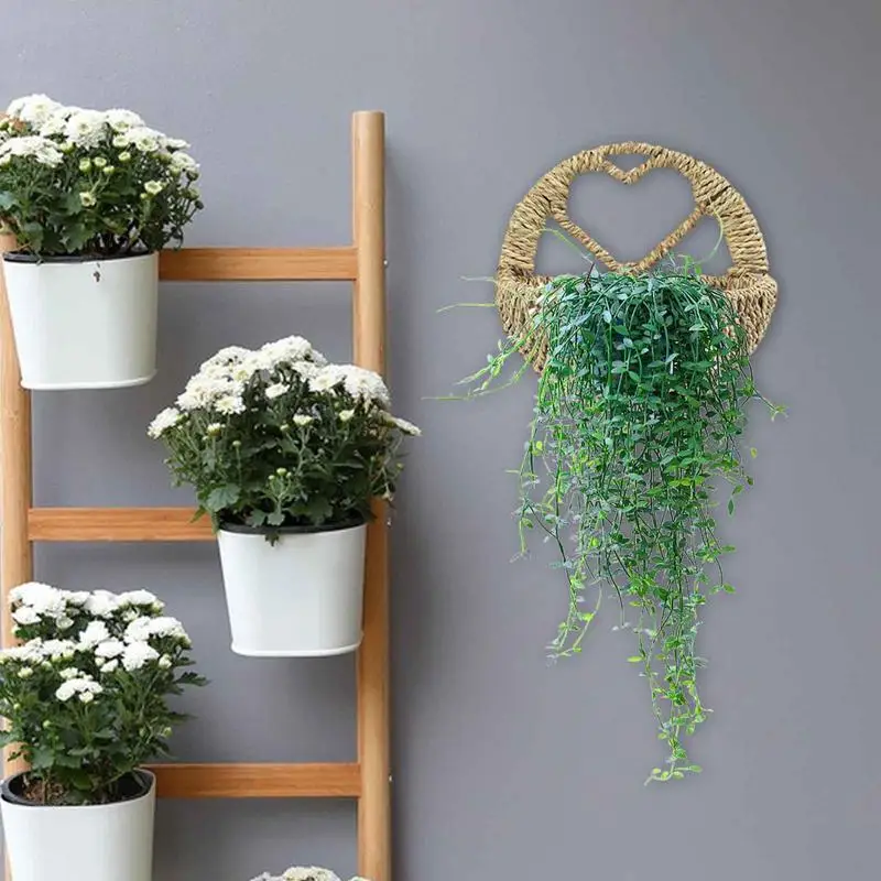 Mir à Fleurs Tissé pour Fille, Grande Communautés teur d'Nik, Design de Cœur, Rangement de Plantes avec Poignée pour la Maison