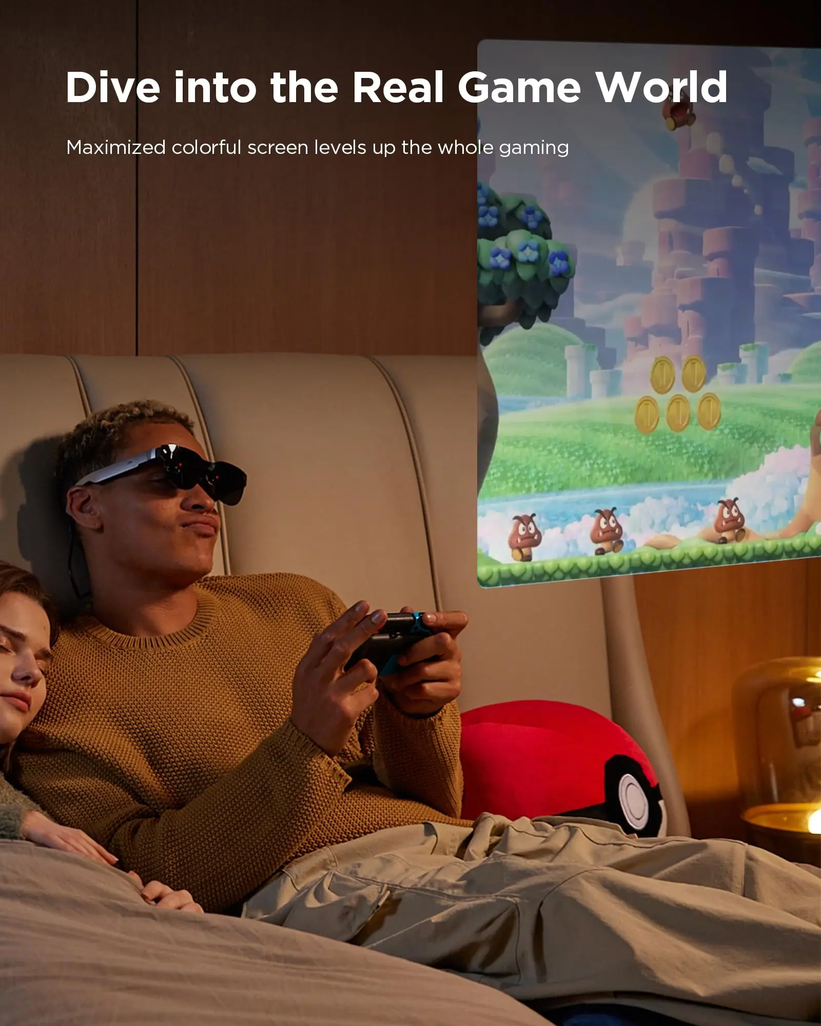 RayNeo USB-C to Glasses Charging Adapter, Charge and Play,  Support 100W PD Charging and 4K@60 Hz,Compatible with Switch 2