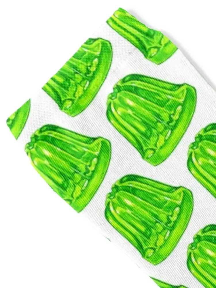 Green Jello Mold Pattern - White Socks cool floor cartoon Men's Socks Women's