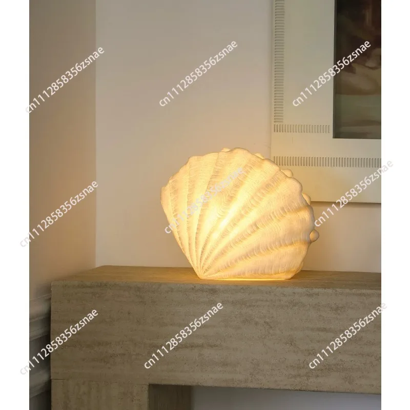 French medieval shell conch table lamp atmosphere decoration ornament ocean wind bedroom restaurant bar light