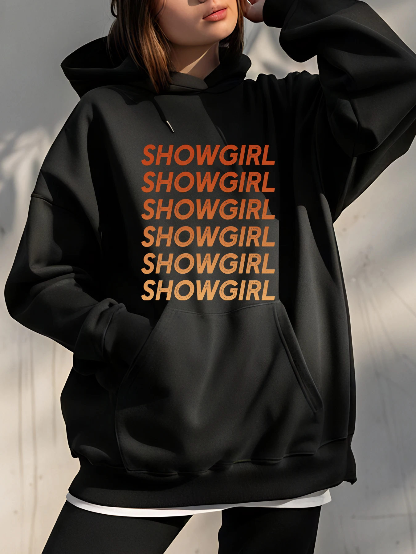 

Толстовка с капюшоном Showgirl, женская модная уличная одежда, повседневный пуловер большого размера, женский осенне-зимний наряд