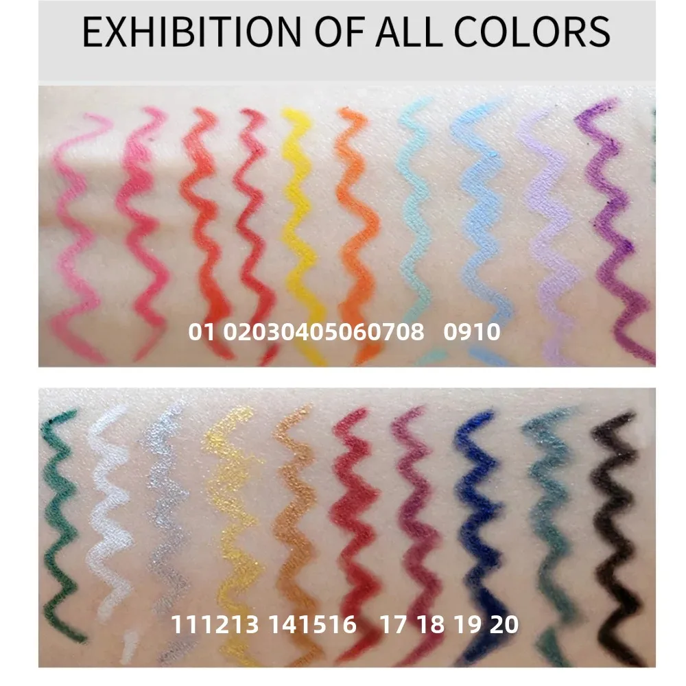 HANDAIYAN Matte Eyeliner Crème Pen Langdurige Geen Vlekken Waterdicht Oogpotlood Sneldrogend Hooggepigmenteerde 20 Kleuren Eyeliner Gel