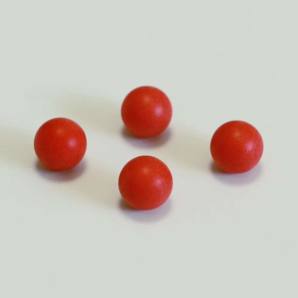 Bolas de plástico sólido de polipropileno (PP), esfera de 12mm, hechas a medida en rojo