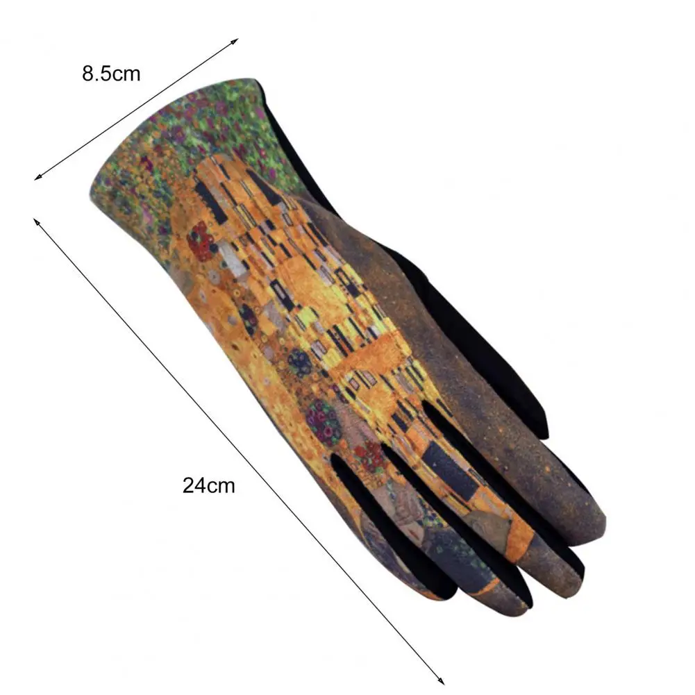 1 пара зимних перчаток в британском стиле с масляной живописью и принтом, морозостойкие женские аксессуары, женские повседневные перчатки для катания на лыжах kano울 장갑