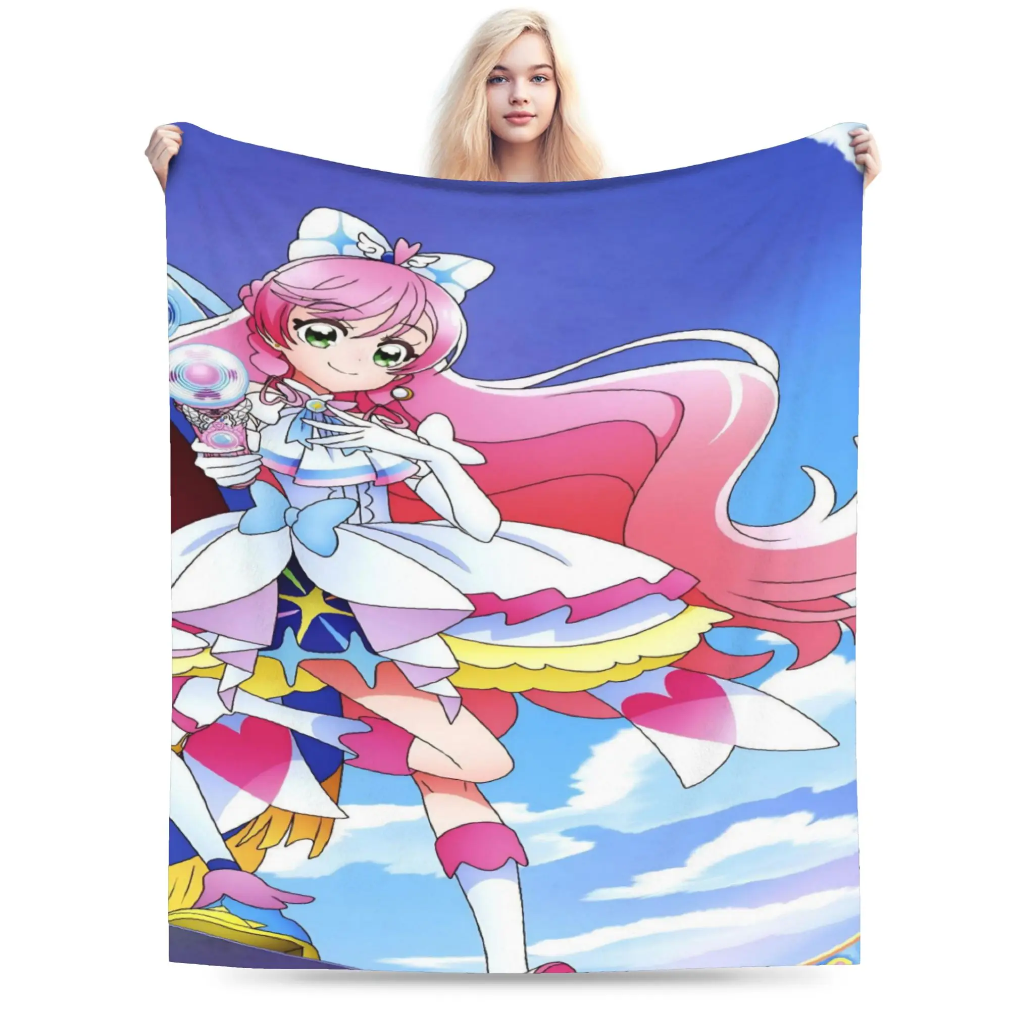 Soaring Sky Pretty Cure Merch Blankets Lightweight Thin Fleece  Throw Blanket Relax Rug Piece