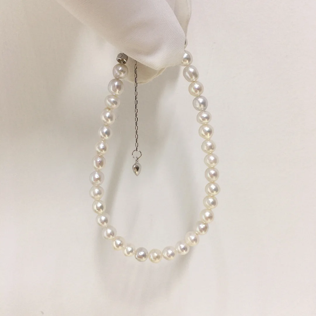 

Изящный браслет из натурального жемчуга Акойя класса ААА, 4-5 мм и 6-7 мм, белого цвета, с регулируемой длиной, серебро 925 пробы