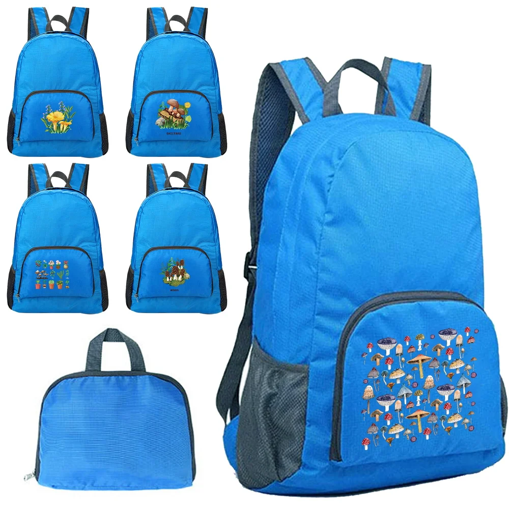 

Portable Folding Backpack New Mushroom Pattern Printing Folding Hiking Bag Ultra-light Outdoor Cycling Travel Backpack