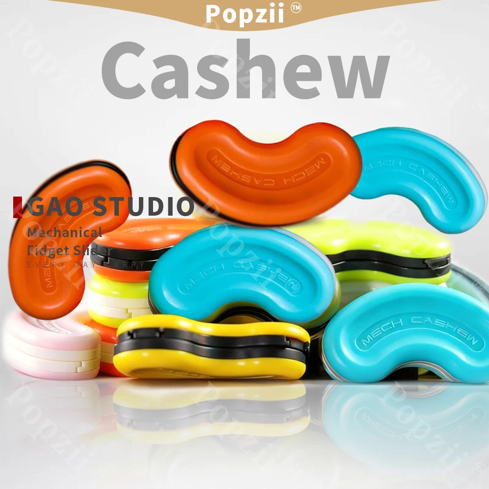 GAO STUDIO Mechanischer Cashew-Zufällige Farbe, mechanischer Push-Slider, Büro, Stressabbau, Gadgets, Angstspielzeug