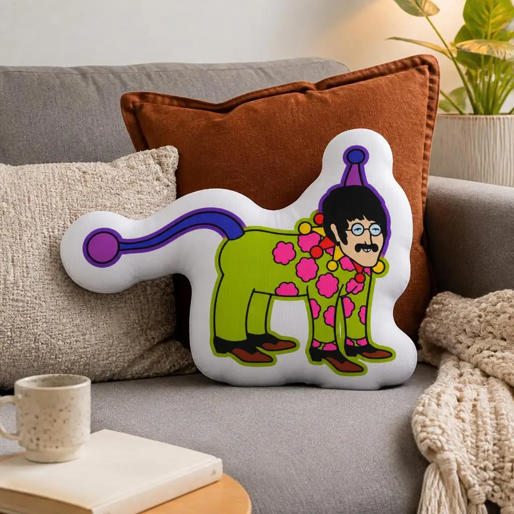 Yellow Submarine John Lennon Circus Dog Shaped Throw Pillow Psychedelic Art Cartoon Cushion Stuffed Sofa Home Decor Gift