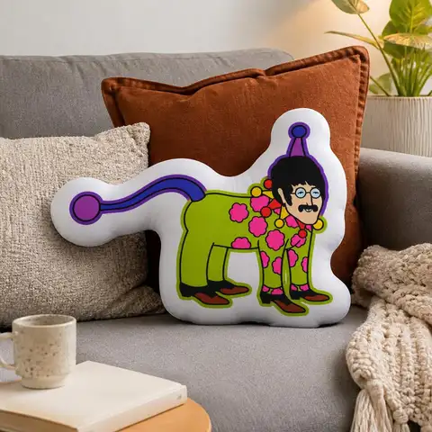 Yellow Submarine John Lennon Circus Dog Shaped Throw Pillow Psychedelic Art Cartoon Cushion Stuffed Sofa Home Decor Gift
