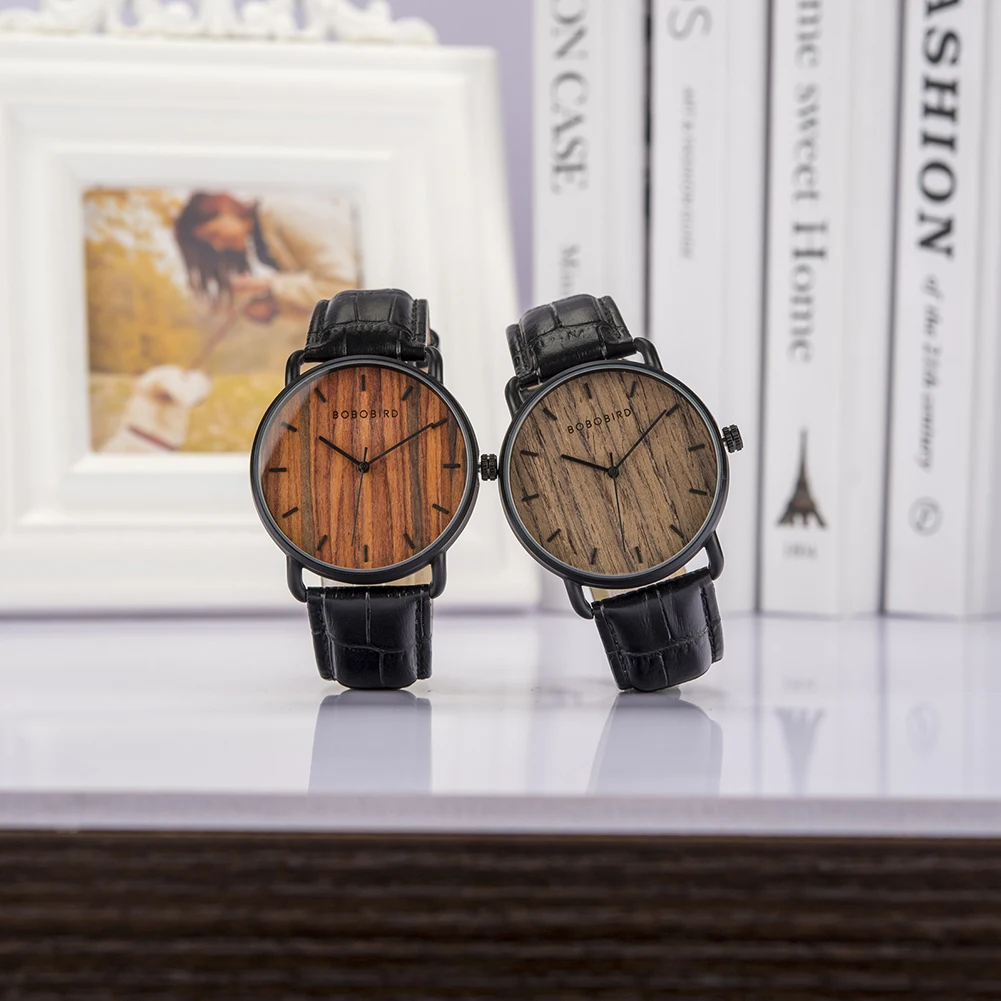 BOBO BIRD Watches Men Wood Stainless Steel Luxury Brand montre homme Quartz Wristwatches Male Clock Simple Watch for Man OEM