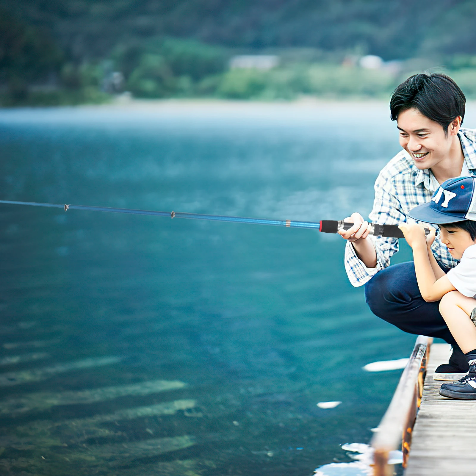 

2.1m Universal Telescopic Fishing Rod High Density Carbon Fiber Sensitivity Power Balanced Design Saltwater Approved Blue