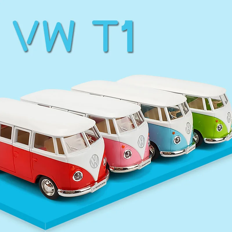 1:36 VOLKSWAGEN T1 Transporter Classical Bus Diecasts Toy Vehicles High Simulation Exquisite City Car Styling Alloy H1