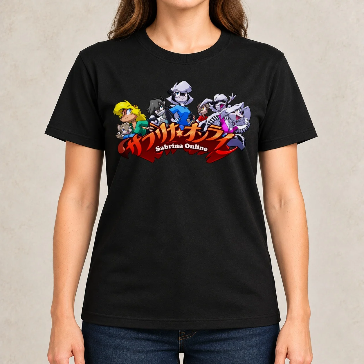 Sabrina Online Anime-style Logo (transp) Oversized Women T-Shirt tees blanks customs design your own T-shirts for Women