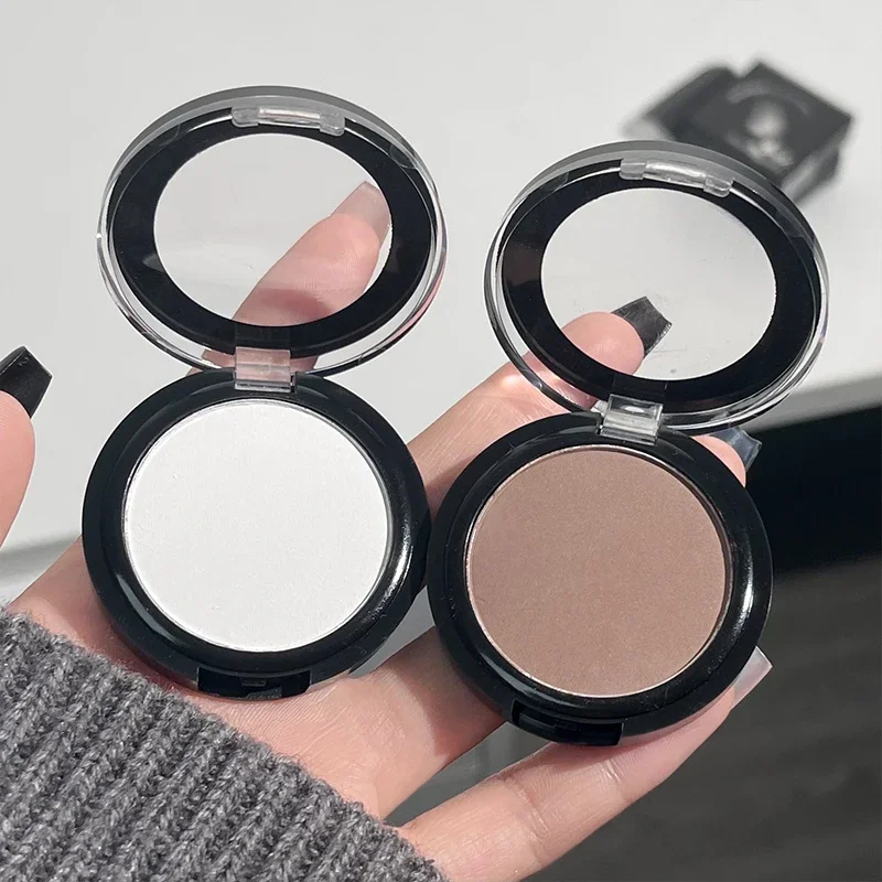 Matte สีขาวสีน้ําตาล Highlighter Contouring Palette 3D Bronzer Highlighting สําหรับ Face Powder Texture กันน้ําจมูกเงาแต่งหน้า