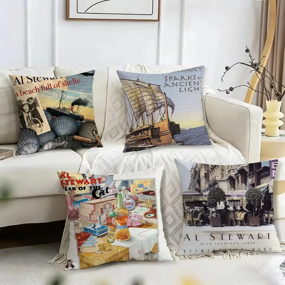 Al S-Stewart Singer Cushion Cover Pillow Case Short Plush Square Throw Pillow Covers Pillowcase Sofa Home Decor Gift