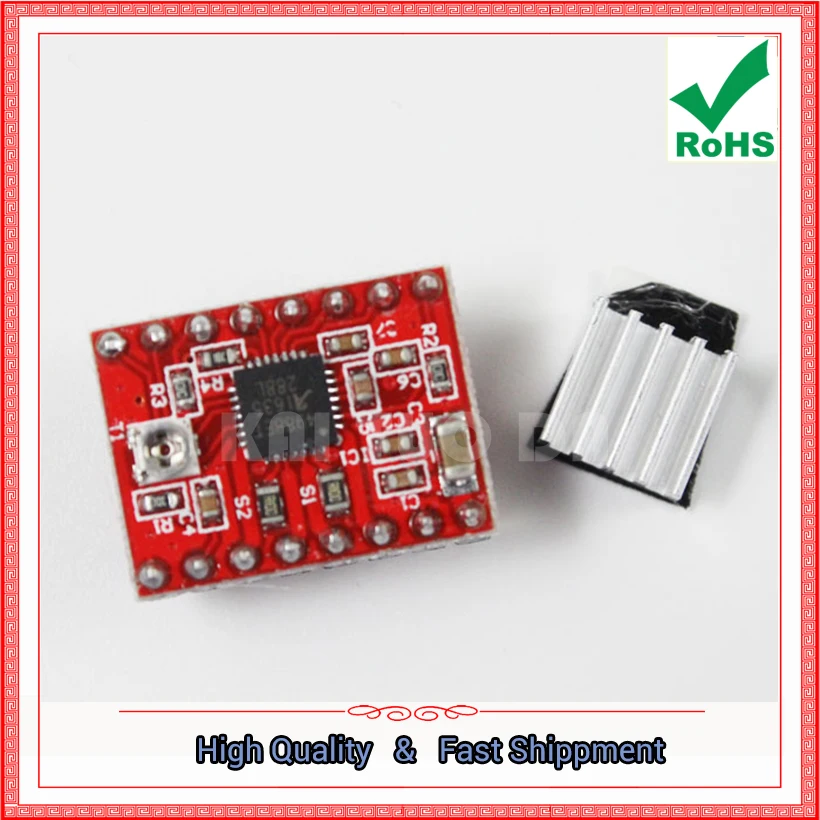 3D Printer A4988 Stepper Motor Driver Reprap 2 Ounces Of Pinned Red Solder Plate Module H5B4