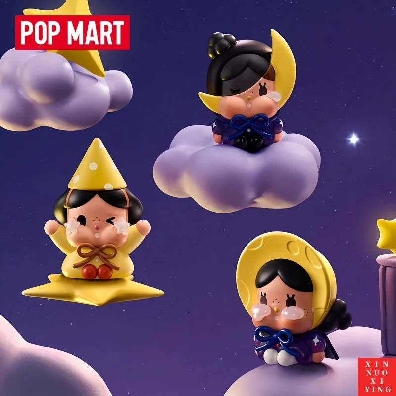 

Подлинная POP MART CRYBABY Runaway Moon Sitting Series Ручная слепая коробка Изысканные коллекционные игрушки Симпатичные украшения модные куклы