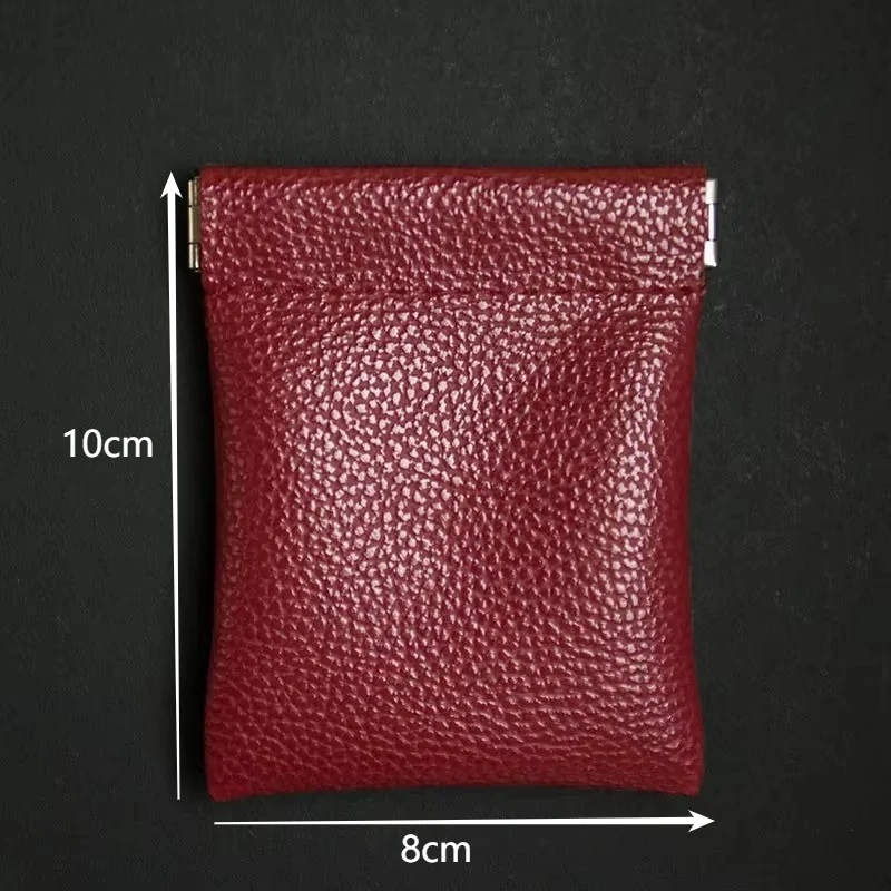 الإبداعية بو الجلود محفظة نسائية للعملات المعدنية حامل بطاقة الائتمان محفظة صغيرة المال سماعة عملة تغيير الحقيبة للنساء الرجال ضغط لفتح #6