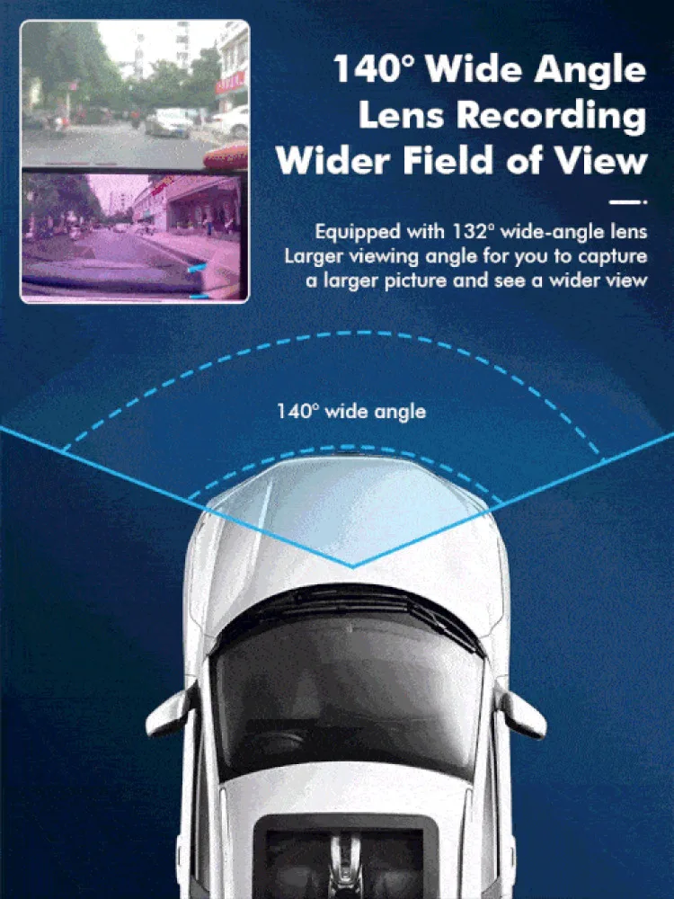 Car HD night vision android car recorder car large screen free tallation video HD car recorder