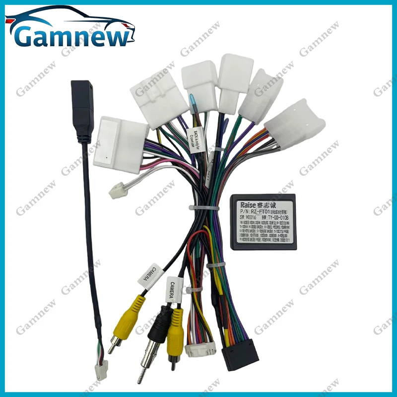 Car 16-pin Android Wire Harness Power Cable Adapter With Canbus For Toyota Corolla Camry RAV4 Crown Reiz