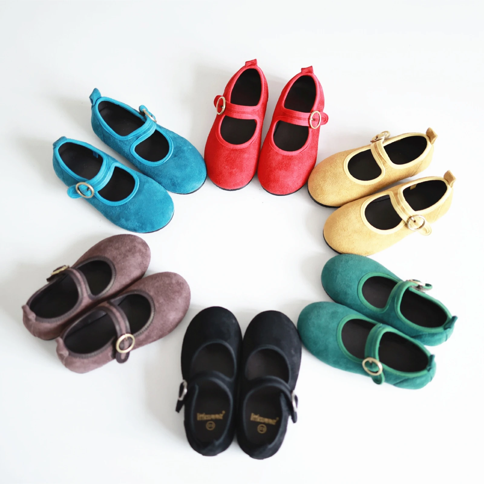 Brand Velvet Mary Jane Baby Girls Flat Shoes Honorable Vintage Color Little Kids Casual Garden Shoes Children\'s Dancing Shoes