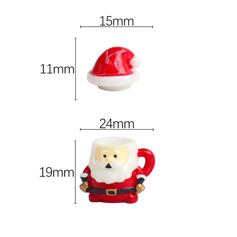 Ornamen Cangkir Teh Mini Santa - Dekorasi Rumah Boneka Resin untuk Kerajinan Natal, Taman Peri & Pajangan Hadiah Liburan