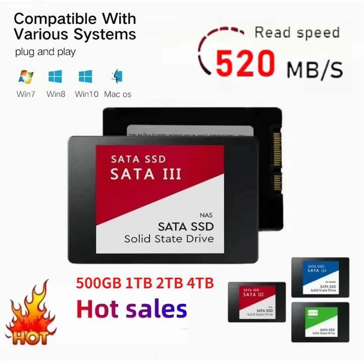 Original New SATA3 SSD 500GB 1TB 2TB 4TB Hdd 2.5-inch Hard Disk Disc Internal Solid State Drive for Laptop Desktop