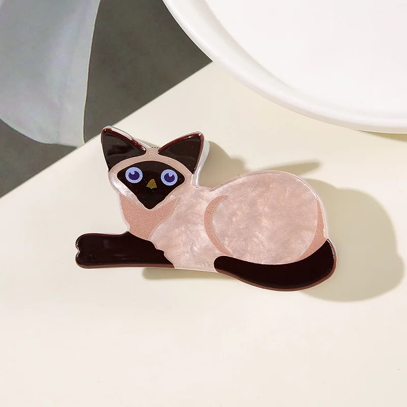 Kreative Katzenförmige Haarklammer Süße Cartoon-Kätzchen-Haarklammer aus Acetat für Frauen und Mädchen Tägliches Haar-Deko-Accessoire – Detail 10