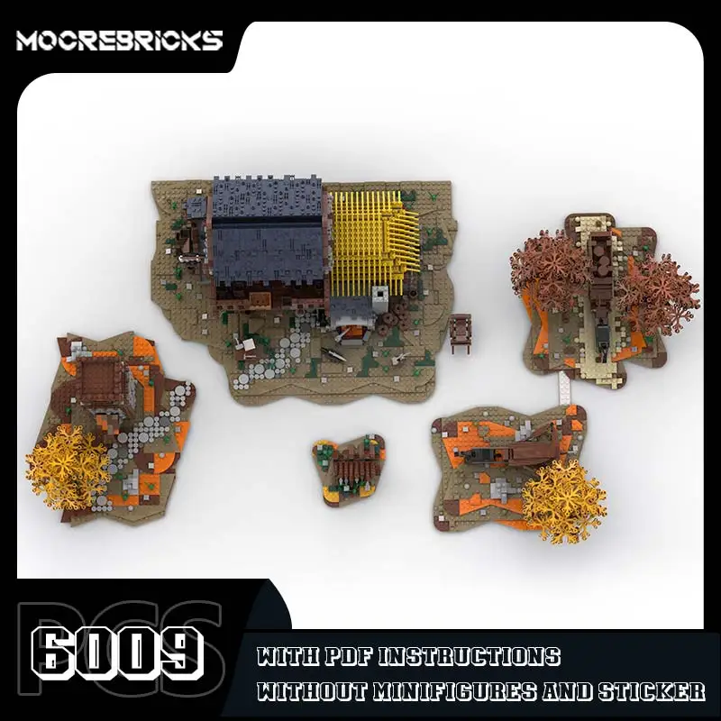 MOC-43257 Modular Medieval Set Building Blocks Architectural Scene Model Bricks Desktop Decoration Toys Children's Souvenir