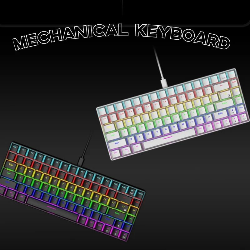 

ZIYOULANG K84 Mechanical Keyboardmulti-scene Universal 84 Key Compact Notebook Gaming Light Up Computer Custom Mechanical Keyboa