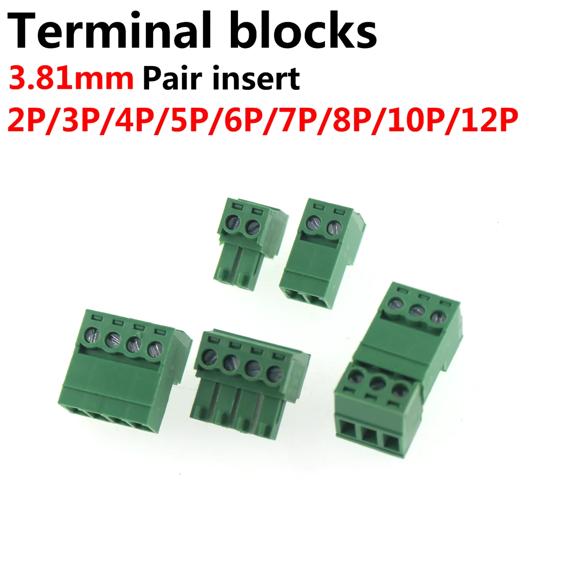 

5Set 15EDGKP 3.81 15EDG 15EDGK PCB 2PIN/3/4/5/6/7/8/9/10-24PIN Connector Plug-In Male Female Pluggable Terminal Block