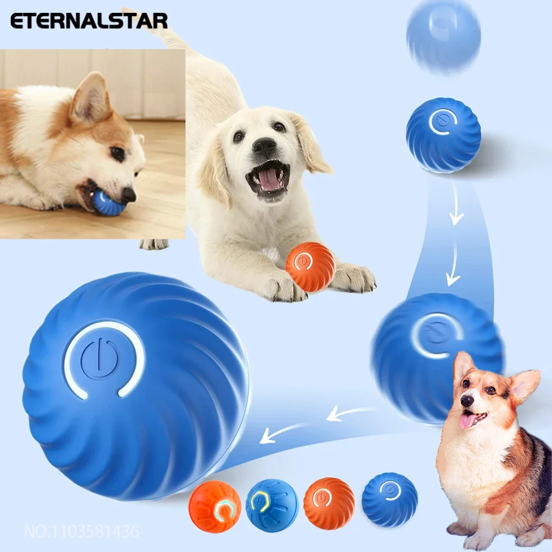

New Smart Pet Toy Ball Electric Interactive Game Automatic Jumping Rolling Ball Rechargeable Moving Puppy Cat Entertainment Toy