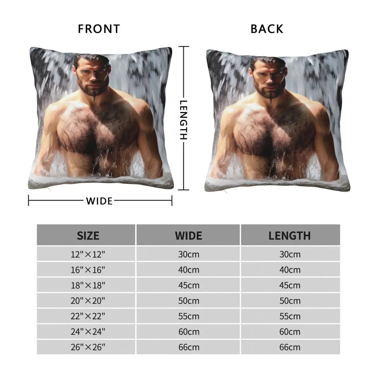 Henry Cavill In Natural Waterfall Square Pillowcase Polyester Linen Velvet Pattern Decorative Throw Pillow Case Room Case 18