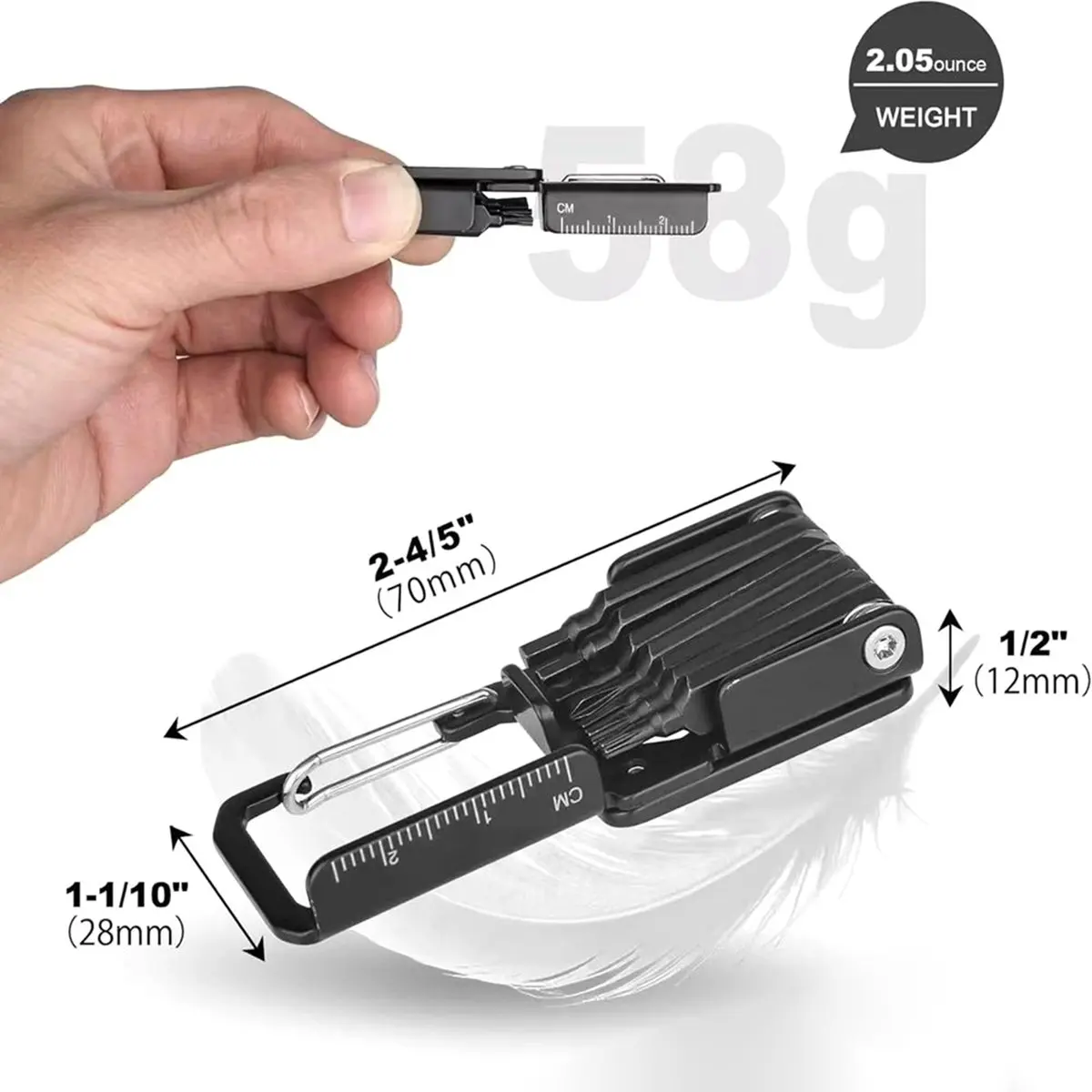 14-in-1 Keychain Screwdriver Folding Multi-Tool for Emergency Car Repair, Pocket-Sized Hex Bits Set with Key Ring & Case
