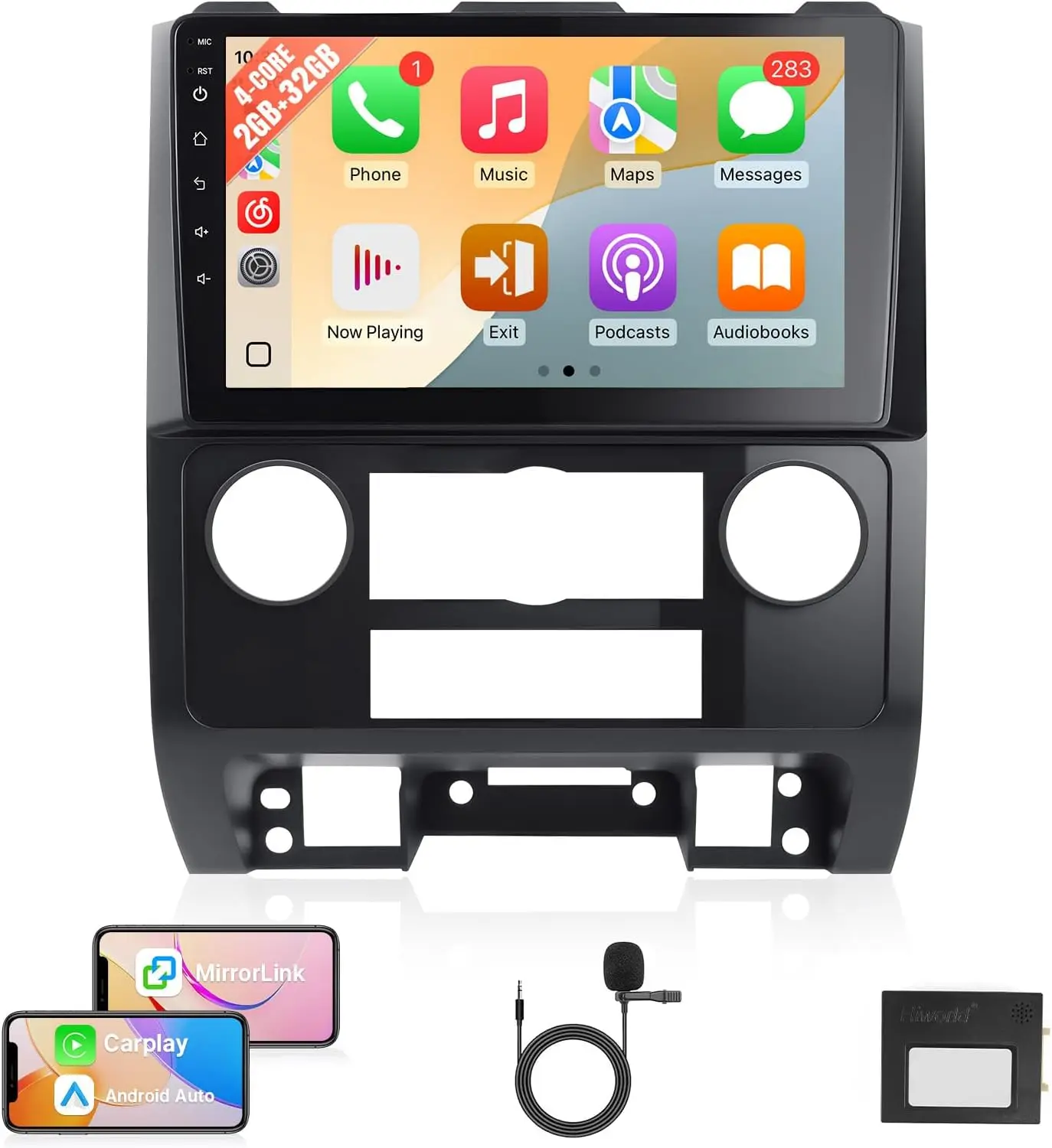 

9-дюймовый сенсорный IPS-экран для головного устройства Escape с Bluetooth/FM/GPS/WiFi/SWC/разделенным экраном/Mirrorlink